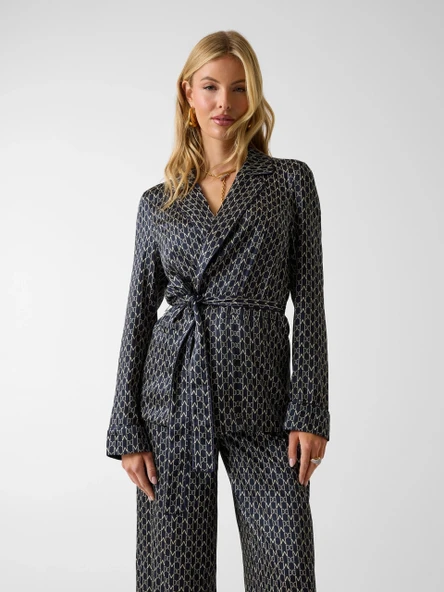 Guess Elida Kemerli Kadın Çok Renkli Blazer Ceket 6RGN087435A-PM7F ürün görseli 1