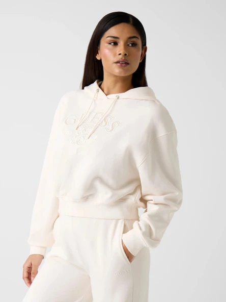 Guess Yayoi Kapüşonlu Kadın Beyaz Sweatshirt V6RQ03KD761-G012 ürün görseli 1