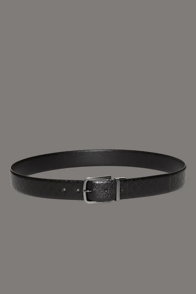 Calvin Klein Yuvarlak Tokalı Düz ve Tamamı Baskılı 35 mm Erkek Siyah Kemer LV04D7042G-WCA ürün görseli 1