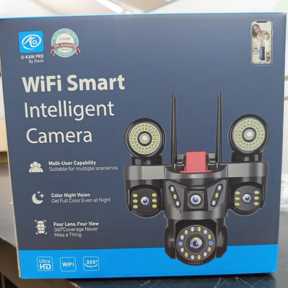 O-KAM Pro OK-231PREMIUMW 12 MP 4 Lens Wifi Ptz Kamera ürün görseli 1