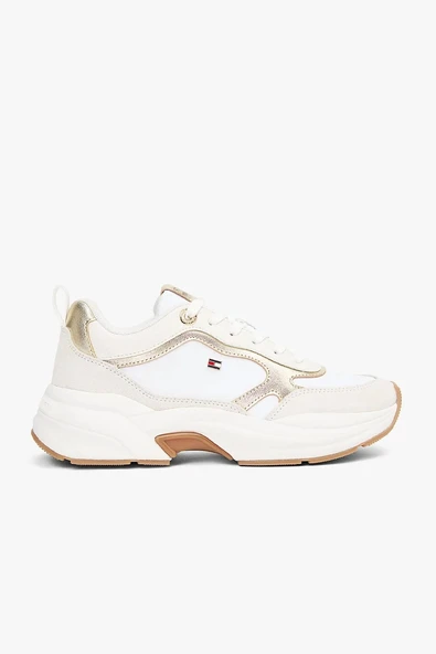Tommy Hilfiger TH Chunky Runner Metalik Kadın Gold Sneaker FW0FW092040HU ürün görseli 1