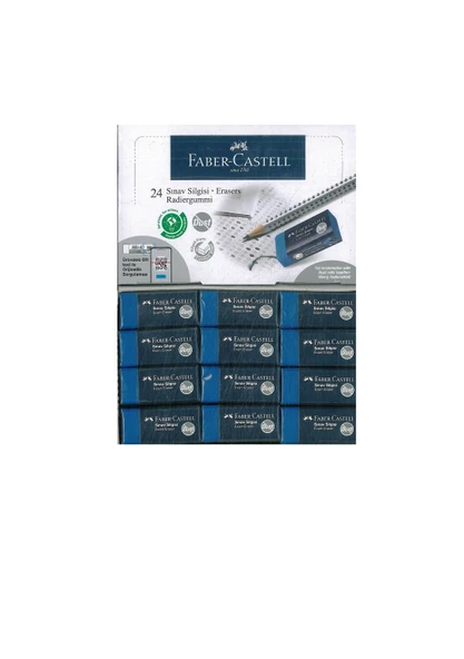 Faber-Castell Sınav Silgisi Mavi 24’Lü Paket (orta boy) ürün görseli 1