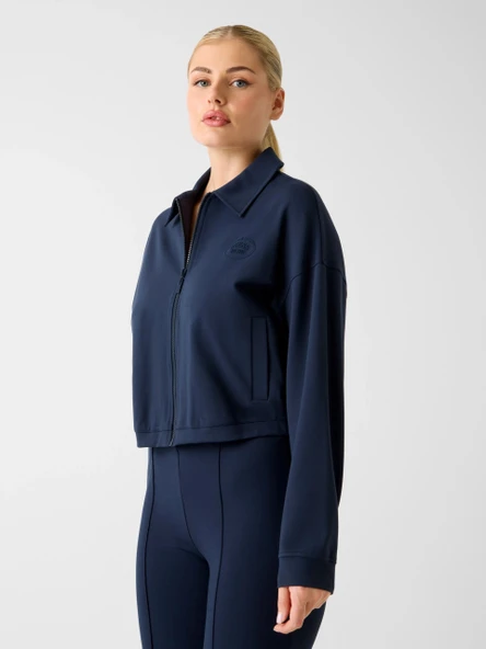 Guess Annie Kısa Tam Fermuarlı Kadın Lacivert Eşofman Üstü V6RQ17KD822-G7F3 ürün görseli 1