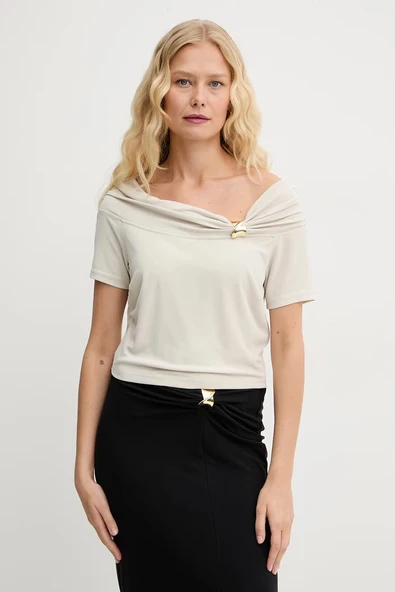 Guess Brigitte Düşük Omuzlu Kadın Krem Bluz  W6GP12K2935-A115 ürün görseli 1