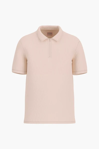 Guess Kısa Kollu Morales Örgü Fermuarlı Polo Yakalı Erkek Pembe Polo T-shirt M6RP38KB322-G1H6 ürün görseli 1