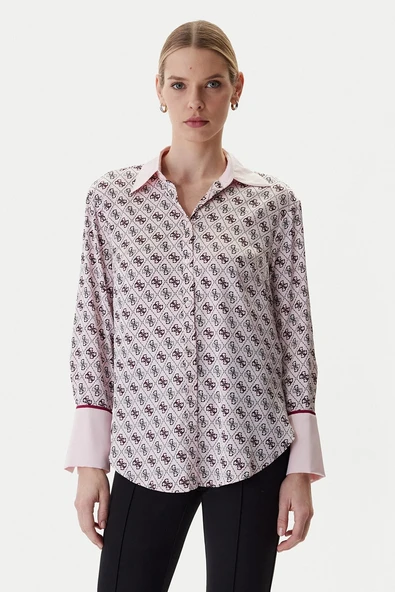 Guess Uzun Kollu Alexandra Kadın Çok Renkli Gömlek W4YH47WF1T2-P6GN ürün görseli 1