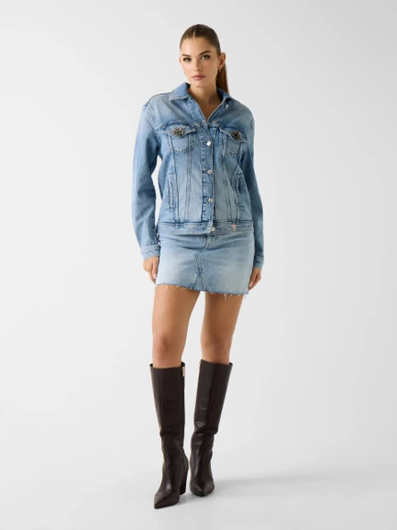 Guess Anna Boyfriend Kadın Mavi Ceket W6RN73D6833-RSP3 ürün görseli 1