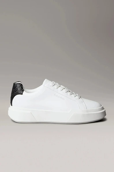 Calvin Klein Chunky Cups Bağcıklı Deri Tamamı Baskılı Kadın Beyaz Sneaker YW0YW02036-01W ürün görseli 1