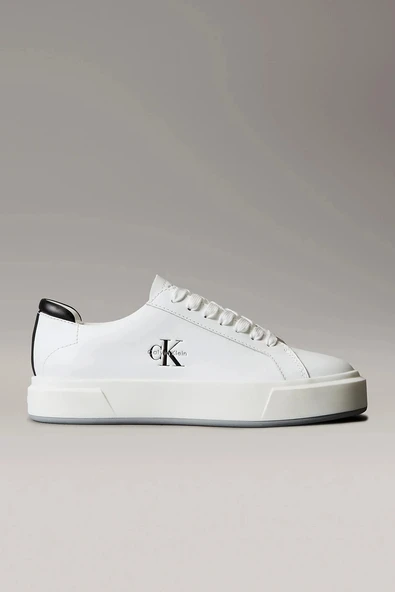 Calvin Klein Basket Cupsole Bağcıklı Deri Çok Renkli Kadın Beyaz Sneaker YW0YW01945-01W ürün görseli 1