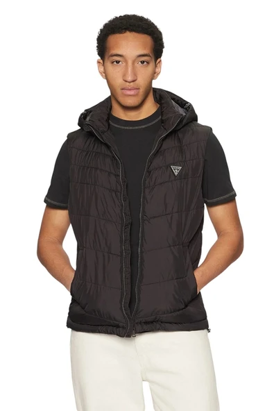 Guess Hafif Şişme Erkek Siyah Yelek M5RN21WCQA2-JBLK ürün görseli 1