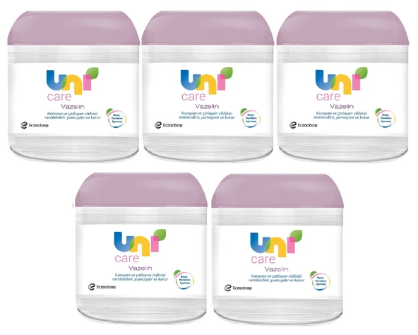 Uni Baby Vazelin Yoğun Nemlendirici Bebek Vücut Bakım Kremi 100 Ml x 5 Adet ürün görseli 1