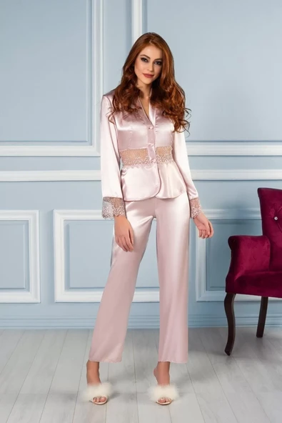 Pierre Cardin 6040 Kısa Gecelikli 6'lı İpek Set - Resim 4