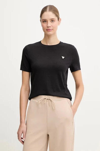 Guess Sonia Bisiklet Yaka Kısa Kollu Kadın Siyah T-shirt V6RI17KD741-JBLK ürün görseli 1