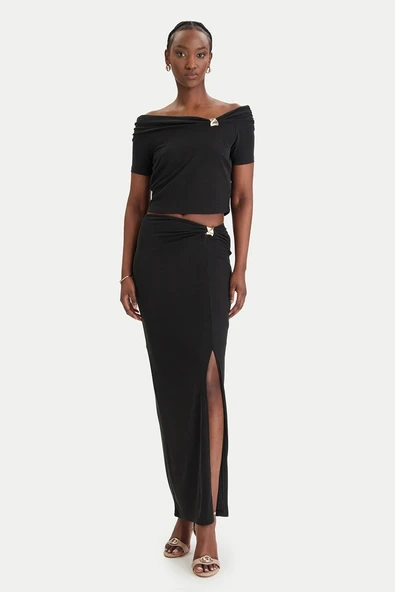 Guess Brigitte Midi Kadın Siyah Etek W6GD15K2936-JBLK ürün görseli 1