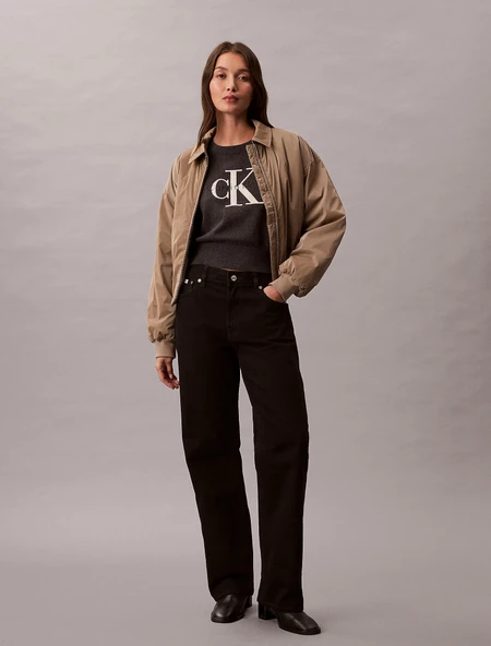 Calvin Klein Kalın Pamuklu Grafikli Süveter Kadın Gri Triko LV044E306G-P7I ürün görseli 1