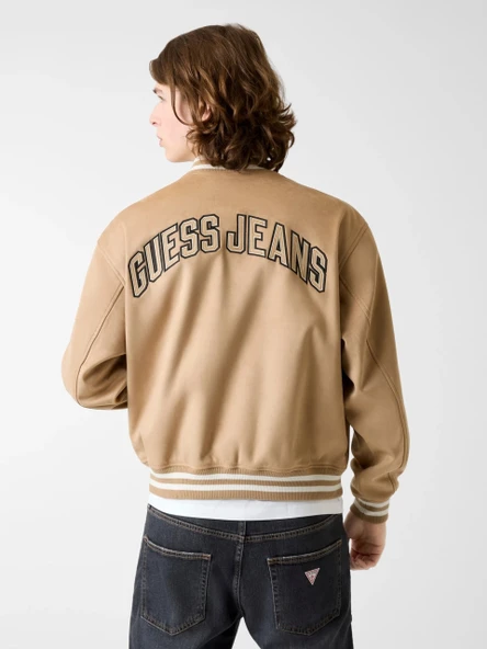 Guess Jeans Suede Erkek Bomber Ceket - Resim 3
