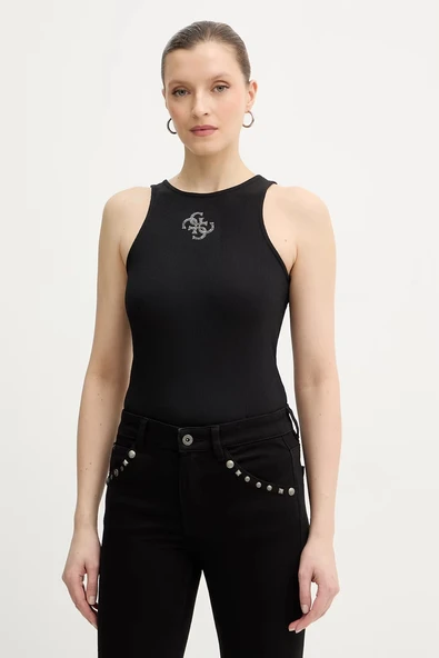 Guess Kolsuz Yuvarlak Yaka Guendalina Kadın Siyah Atlet W6RP39KD092-JBLK ürün görseli 1
