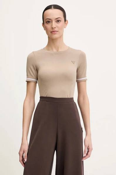Guess Pepi 4G Dikişsiz Kısa Kollu Kadın Bej Crop V6RP02Z4692-FNL8 ürün görseli 1