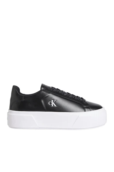 Calvin Klein Flatform Bağcıklı Deri Kadın Siyah Sneaker YW0YW01928-BEH ürün görseli 1