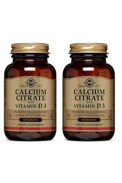 Solgar Calcium Citrate With Vitamin D 3 60 Tablet 2 Adet ürün görseli 1
