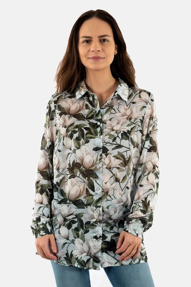 Guess Uzun Kollu Clouis Kadın Çok Renkli Gömlek W6RH73WDW82-PM6A ürün görseli 1