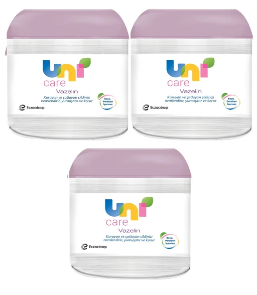 Uni Baby Vazelin Yoğun Nemlendirici Bebek Vücut Bakım Kremi 100 Ml x 3 Adet ürün görseli 1