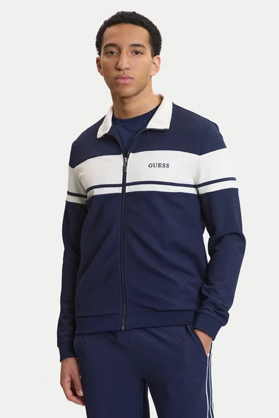 Guess Spiros Tam Fermuarlı Erkek Mavi Eşofman Üstü Z6GQ29K3212-G7R1 ürün görseli 1