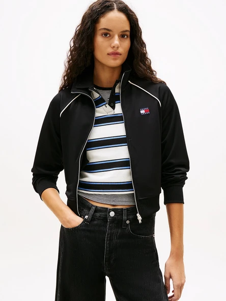 Tommy Hilfiger TJW Amblemli  Kadın Siyah Eşofman Üstü  DW0DW21930BDS ürün görseli 1