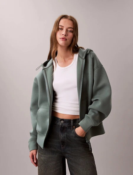 Calvin Klein Uzun Kollu Scuba Kadın Yeşil Ceket LV047E231G-PNO ürün görseli 1