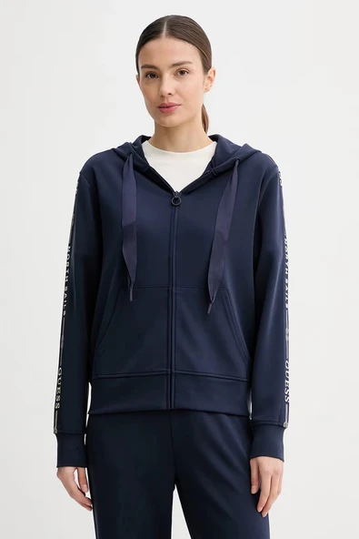 Guess XNS Fermuarlı Kapüşonlu Kadın Lacivert Eşofman Üstü W6GQ03K2656-G7V2 ürün görseli 1