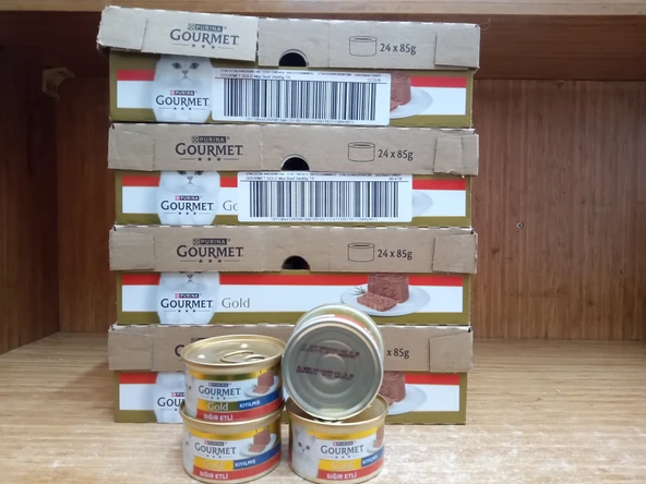 GOURMET GOLD KIYILMIŞ SIĞIR ETLİ KEDİ KONSERVE 85 GRAM X 72 ADET ürün görseli 1