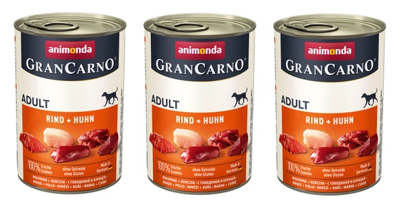 Animonda Gran Carno Sığır ve Tavuklu Köpek Konserve 400 Gr. X 3 Adet ürün görseli 1