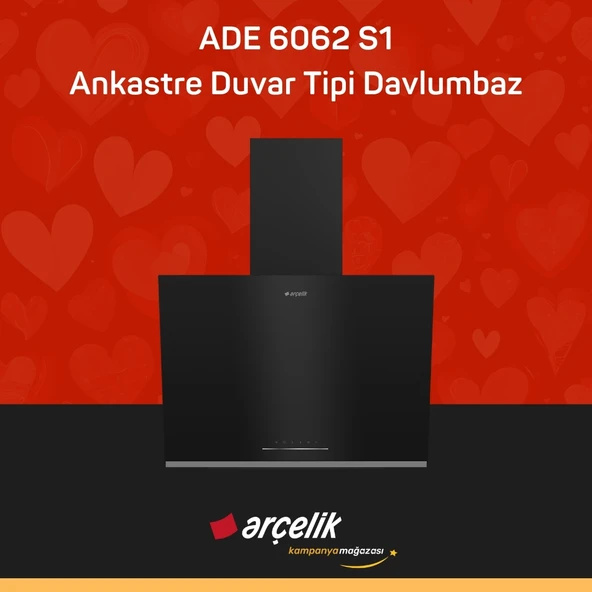 ARÇELİK ADE 6062 S1 Ankastre Duvar Tipi Davlumbaz ürün görseli 1