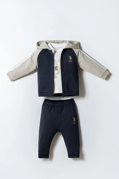 U.S. Polo Assn Erkek Bebek  3'lü Takım Füme ürün görseli 1
