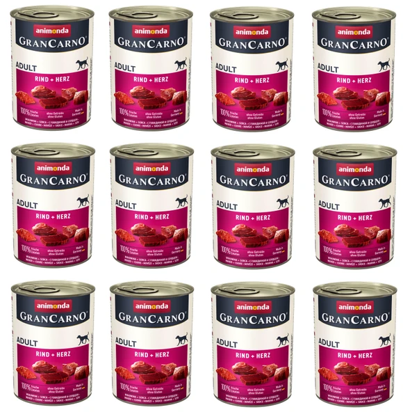Animonda Gran Carno Sığır ve Yürekli Köpek Konserve 400 Gr. X 12 Adet ürün görseli 1