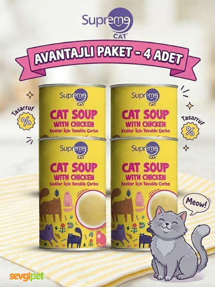 Supreme Cat 4’lü Avantaj Seti - Tavuklu Kedi Çorbası 135 ml ürün görseli 1