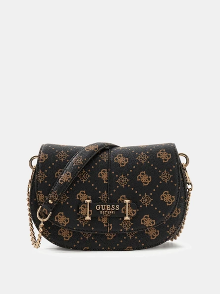 Guess Carrie Logolu Kapaklı Kadın Kahverengi Omuz Çantası HWGP9898200-ESL ürün görseli 1