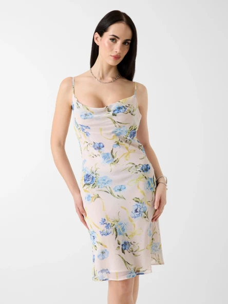 Guess Kolsuz Linda Mini Askılı Kadın Çok Renkli Elbise W6GK27W1816-PMI9 ürün görseli 1