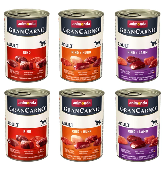 Animonda Gran Carno 3 Çeşit Karma Köpek Konserve 400 Gr. X 6 Adet ürün görseli 1