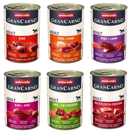 Animonda Gran Carno 6 Çeşit Karma Köpek Konserve 400 Gr. X 6 Adet ürün görseli 1