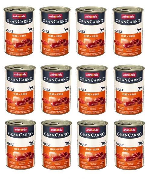 Animonda Gran Carno Sığır ve Tavuklu Köpek Konserve 400 Gr. X 12 Adet ürün görseli 1