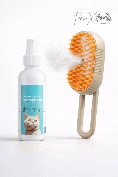 Şarjlı Buharlı Tüy Toplama Tarağı + Tutti Frutti Parazit Karşıtı İçerikli Kedi Parfümü 100 ml ürün görseli 1