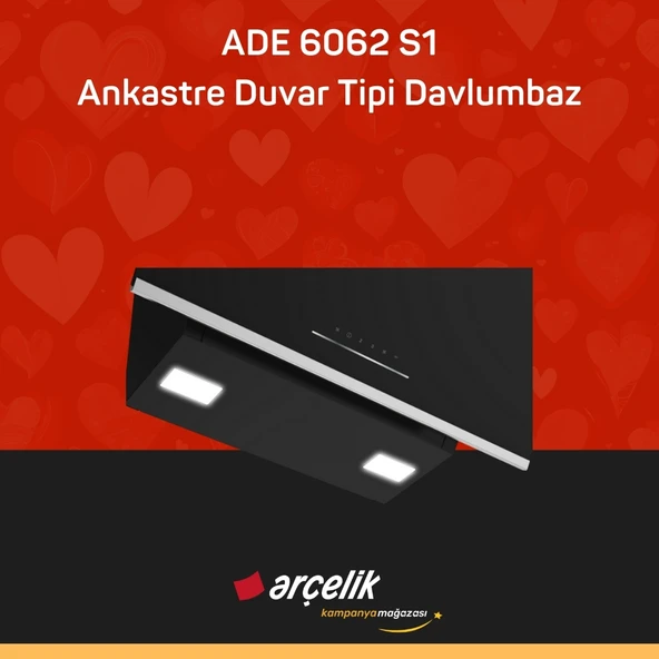 ARÇELİK ADE 6062 S1 Ankastre Duvar Tipi Davlumbaz - Resim 3