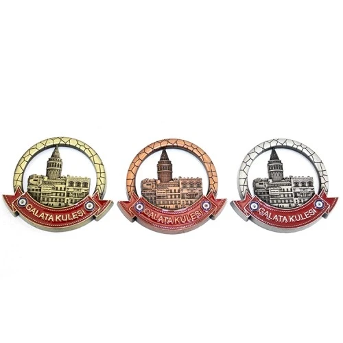 HERŞEYTREND İstanbul Temalı Metal Magnet Galata Kulesi Yuvarlak Tasarım ürün görseli 1