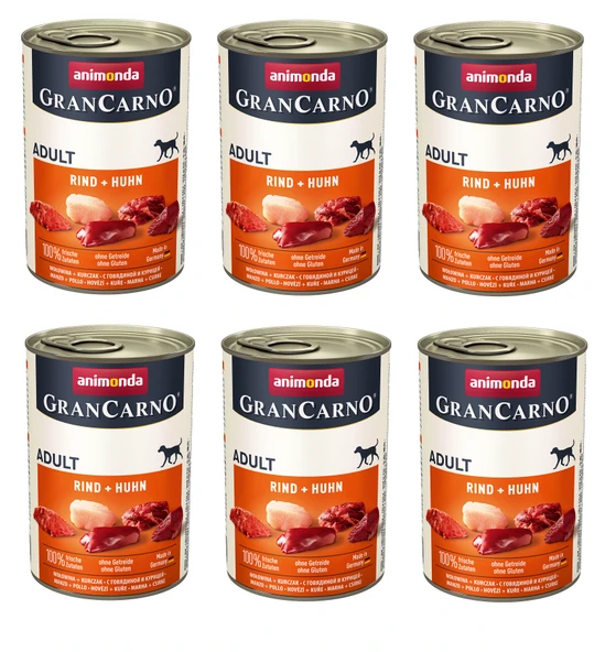 Animonda Gran Carno Sığır ve Tavuklu Köpek Konserve 400 Gr. X 6 Adet ürün görseli 1