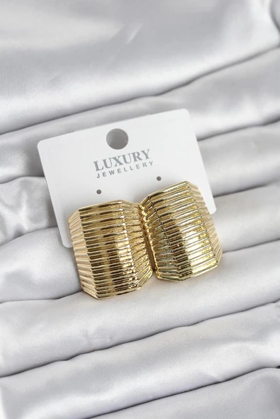 Gold Renk Pirinç Vintage Esintili Statement Küpe TJ-BKP11736 ürün görseli 1