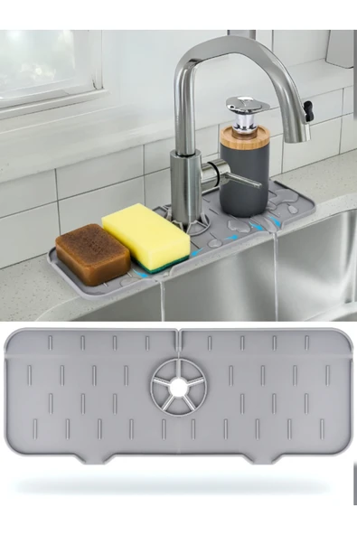 Mucit Home Silikon Musluk Matı – Su Geçirmez Lavabo Kenar Damlatmaz Altlık Düzenleyici Mat ürün görseli 1