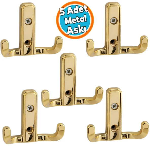 Askı Gold Altın Dolap Askılık Duvar Askılığı Vestiyer Mutfak Elbise Kıyafet Askısı (1 Adet) ürün görseli 1