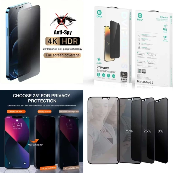 Norino iphone 13 Pro Max / 14 Plus – Hayalet Antistatik ESD Cam Tam Kaplayan Dvip ürün görseli 1
