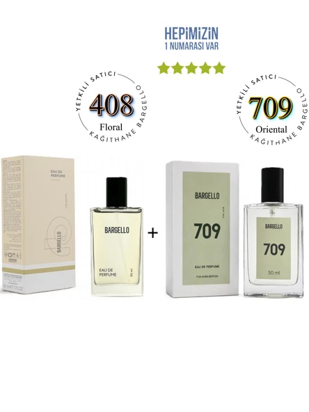 408 + 709 Kadın / Erkek Parfüm Edp 50 ml Floral / Oriental - Mnms408709 ürün görseli 1